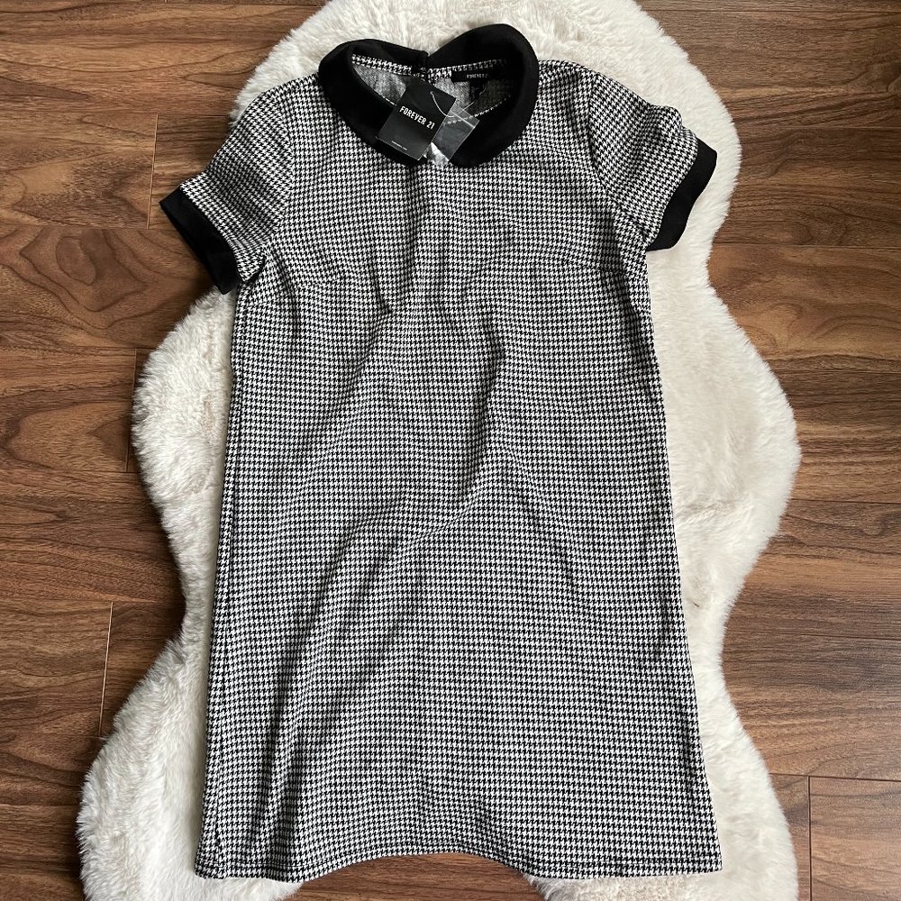 Forever 21 Peter Pan Collar Houndstooth Shift Dress